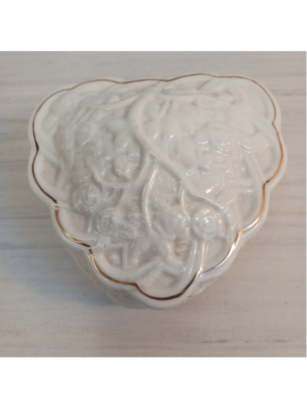 Vintage Hampton Genuine Porcelain Collection Heart Shaped Floral Trinket 4.5" W